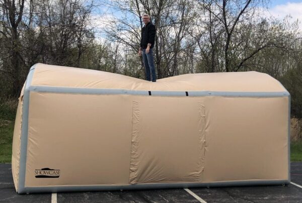 Inflatable Garage Outdoor Showcase by CarCapsule Supports 180lb man.
